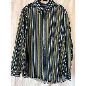 Tommy Bahama Men’s L Business Casual Multi-Stripe Long Sleeve Shirt 100% Cotton